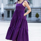 Dark Purple cotton dress with bows