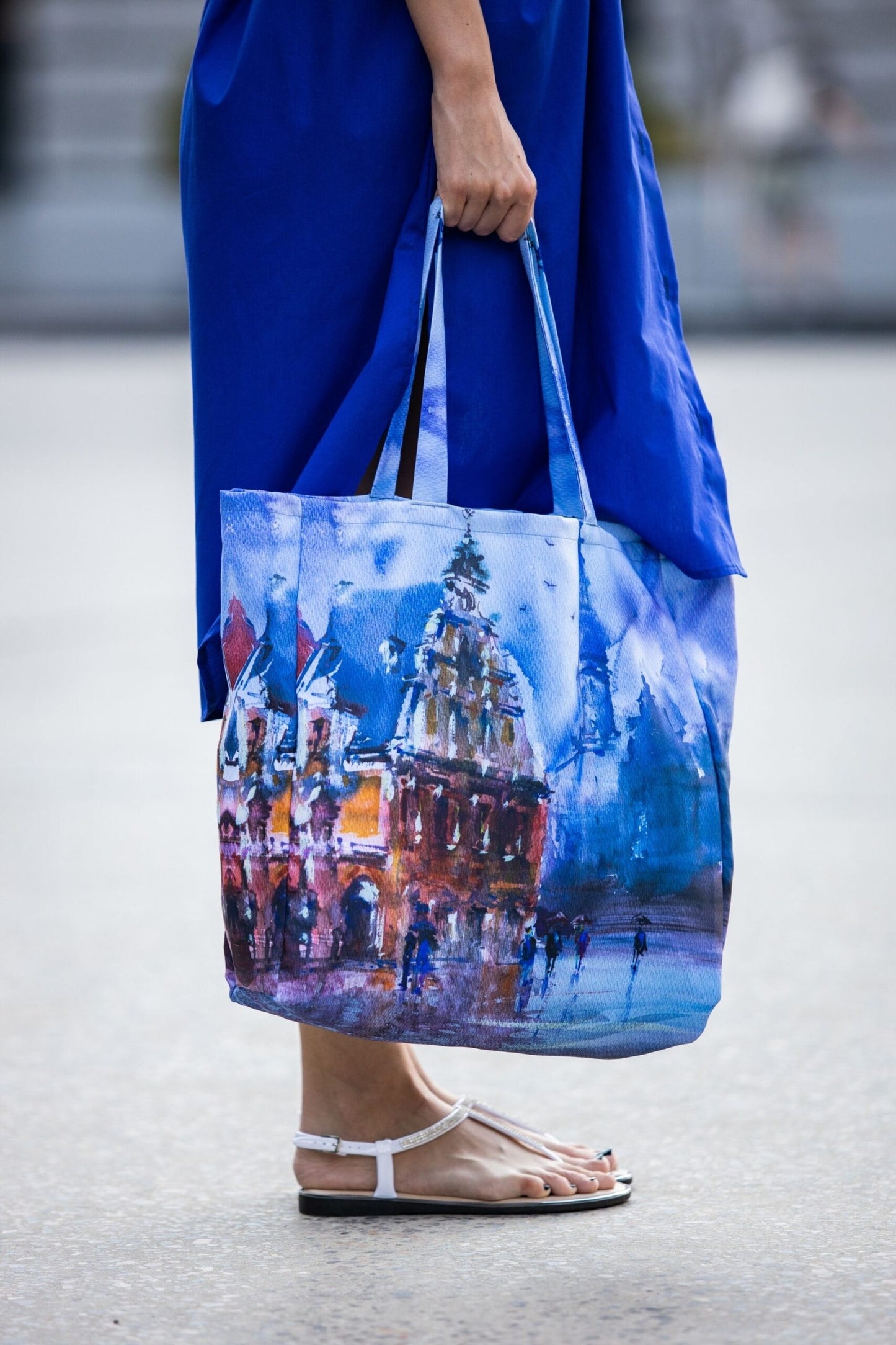 Spacious shopping bag with a picture of Riga