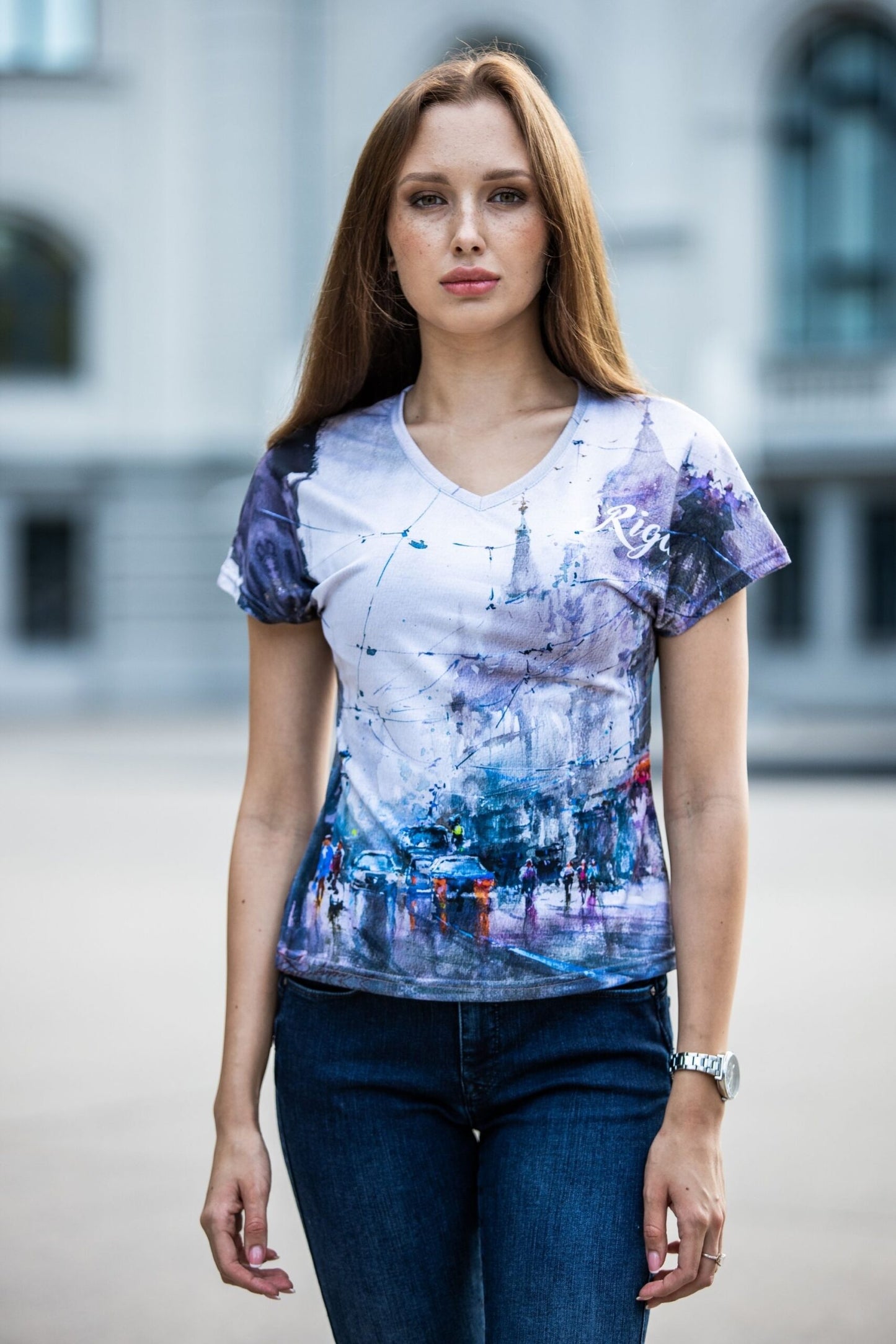 Women’s top with V-neck