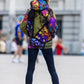Softshell jacket with colorful collage print