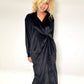 Black velvet robe