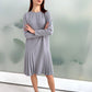 Silver Grey loose fit dress with pleats