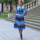 Dress with abstract city print
