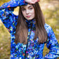 Softshell jacket with abstract leaves print