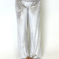 Silver gray velvet trousers with pockets