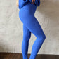 Bright blue modal fabric leggings