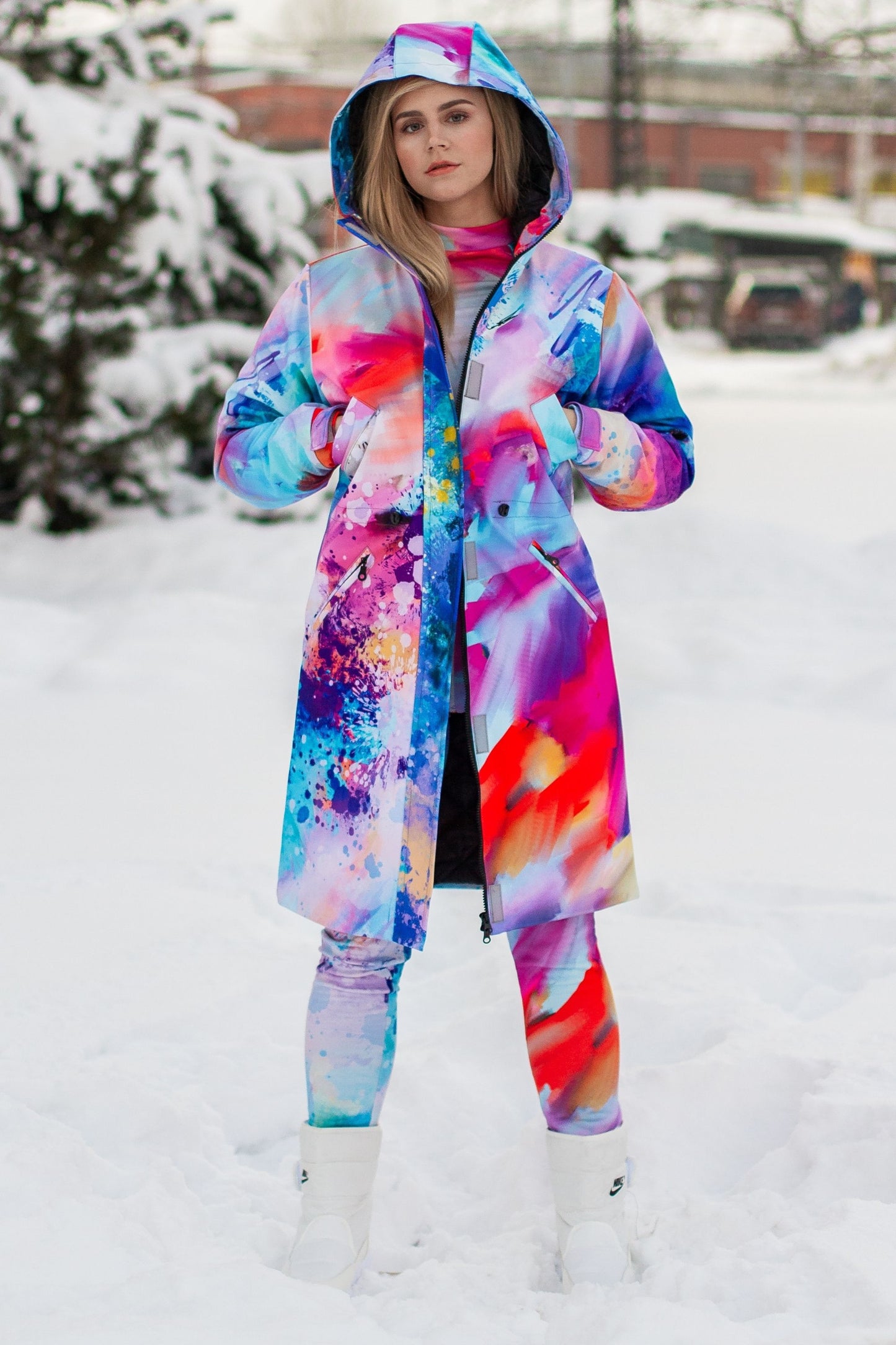 Softshell coat / parka with lighter colorful tones