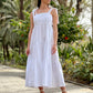 White cotton dress with bows