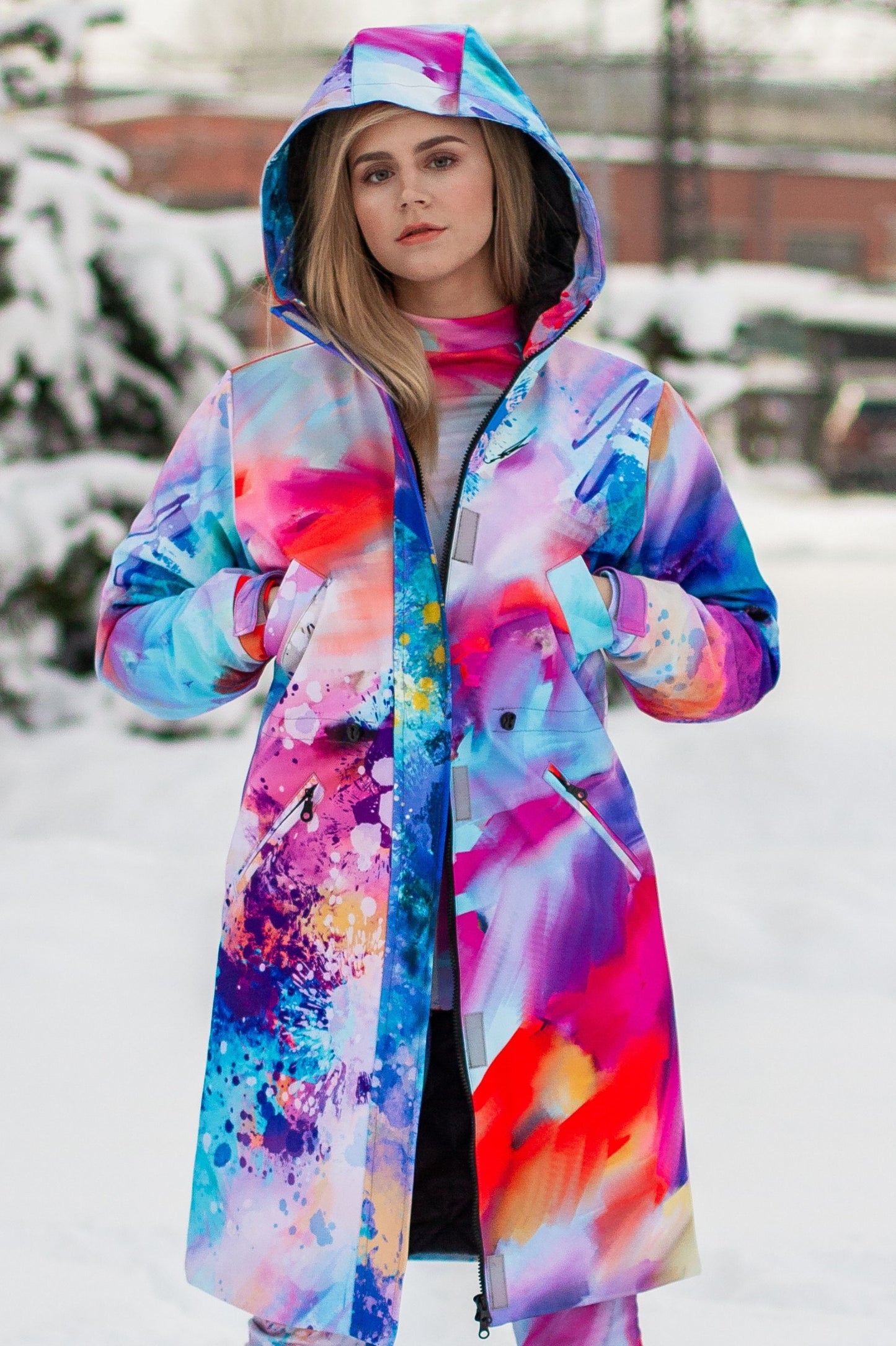 Softshell coat / parka with lighter colorful tones