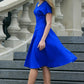 Blue circle skirt dress