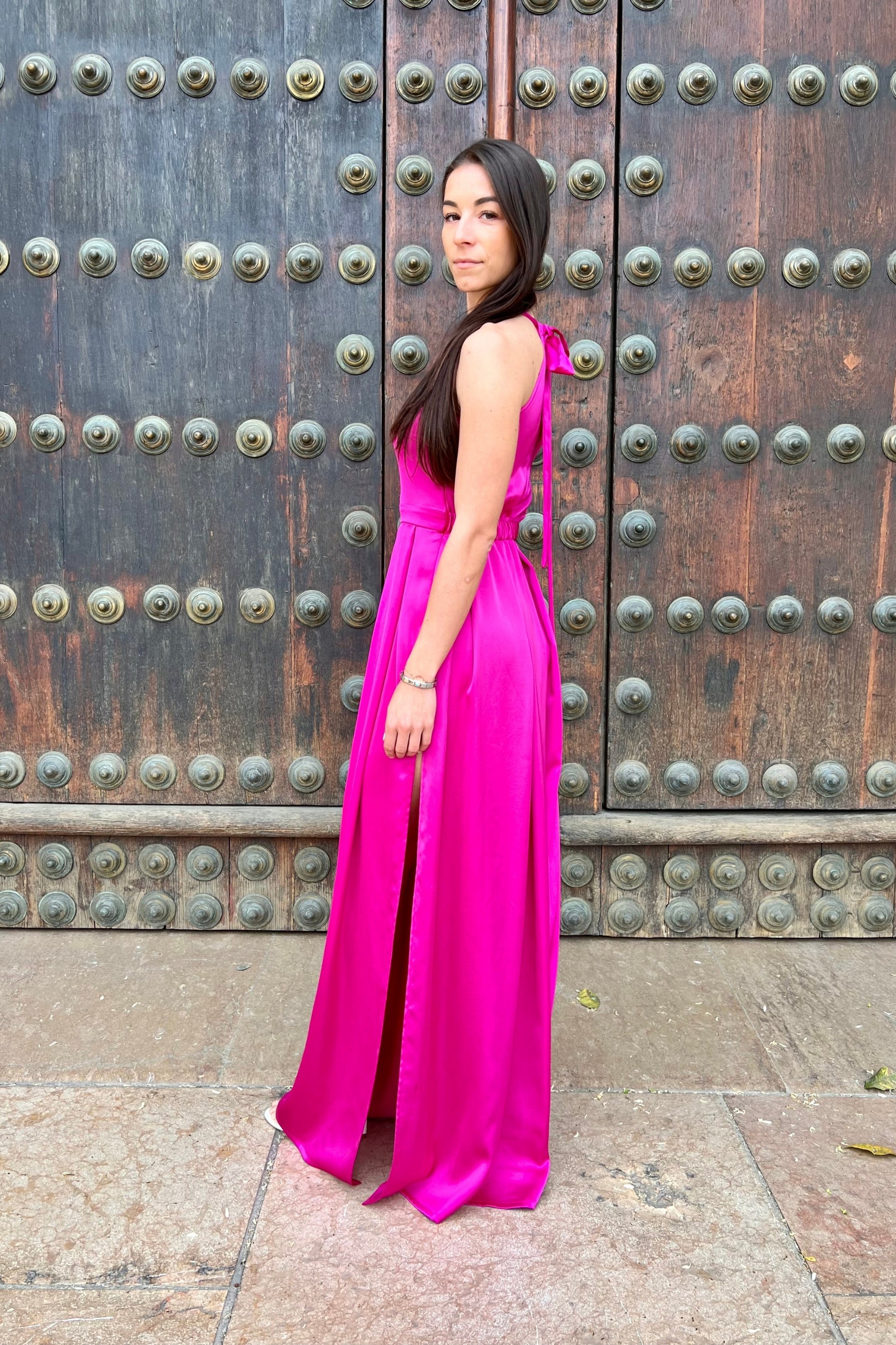 pink dress no sleeves Sleeveless Twisted Front Cut Out Side Mini Dress In Baby Pink