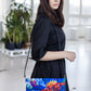 Handbag with painted floral print