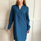 Oversize wide shirt dress with buttons