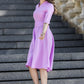 Periwinkle midi dress with circle skirts