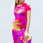 Jersey dress with abstract print