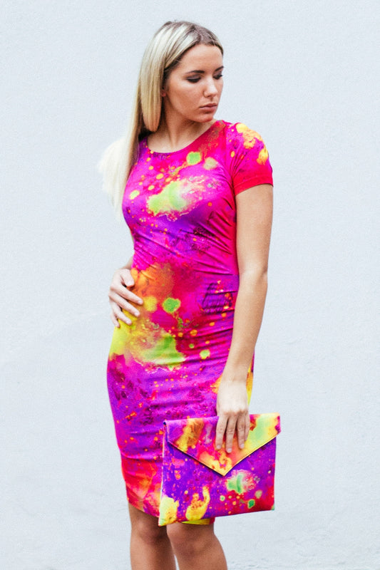 Jersey dress with abstract print