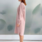 Powder pink oversize shirt dress with buttons