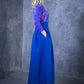 Blue full maxi skirts with side pockets