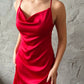 Red Satin Slip Dress