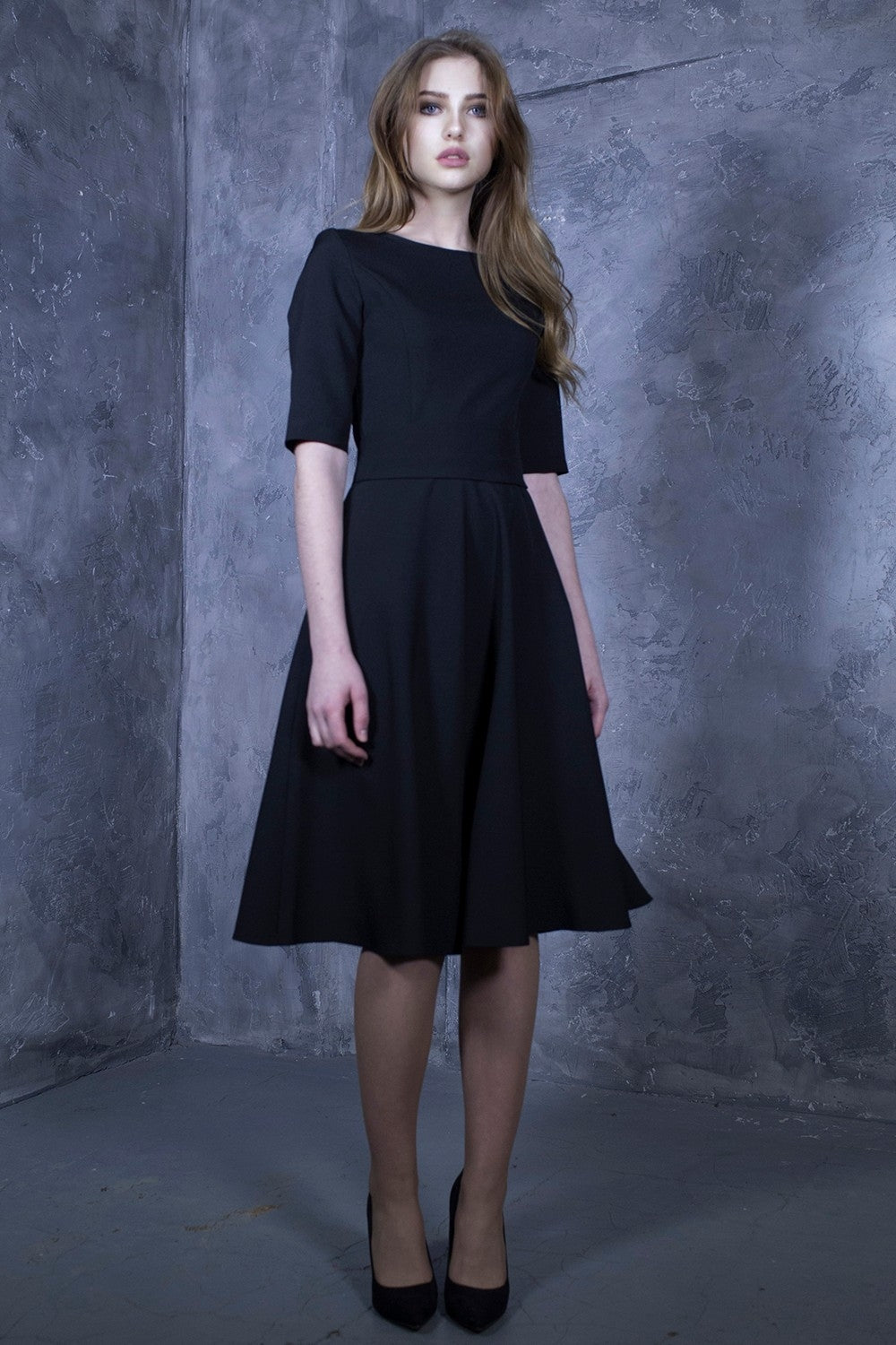 Black dress with circle skirts