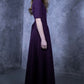 Dark purple maxi dress with circle skirts