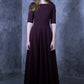 Maxi dress in grape color with circle skirts