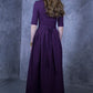 Dark purple maxi dress with pleats