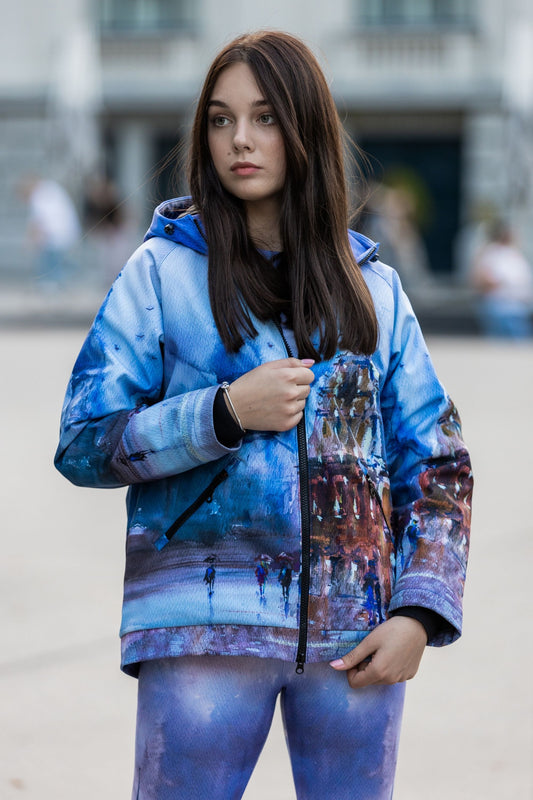 Softshell jacket with a print of Riga city