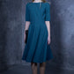 Blue green dress with circle skirts