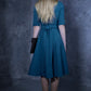 Blue green dress with circle skirts