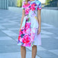 Dress with painted peony print