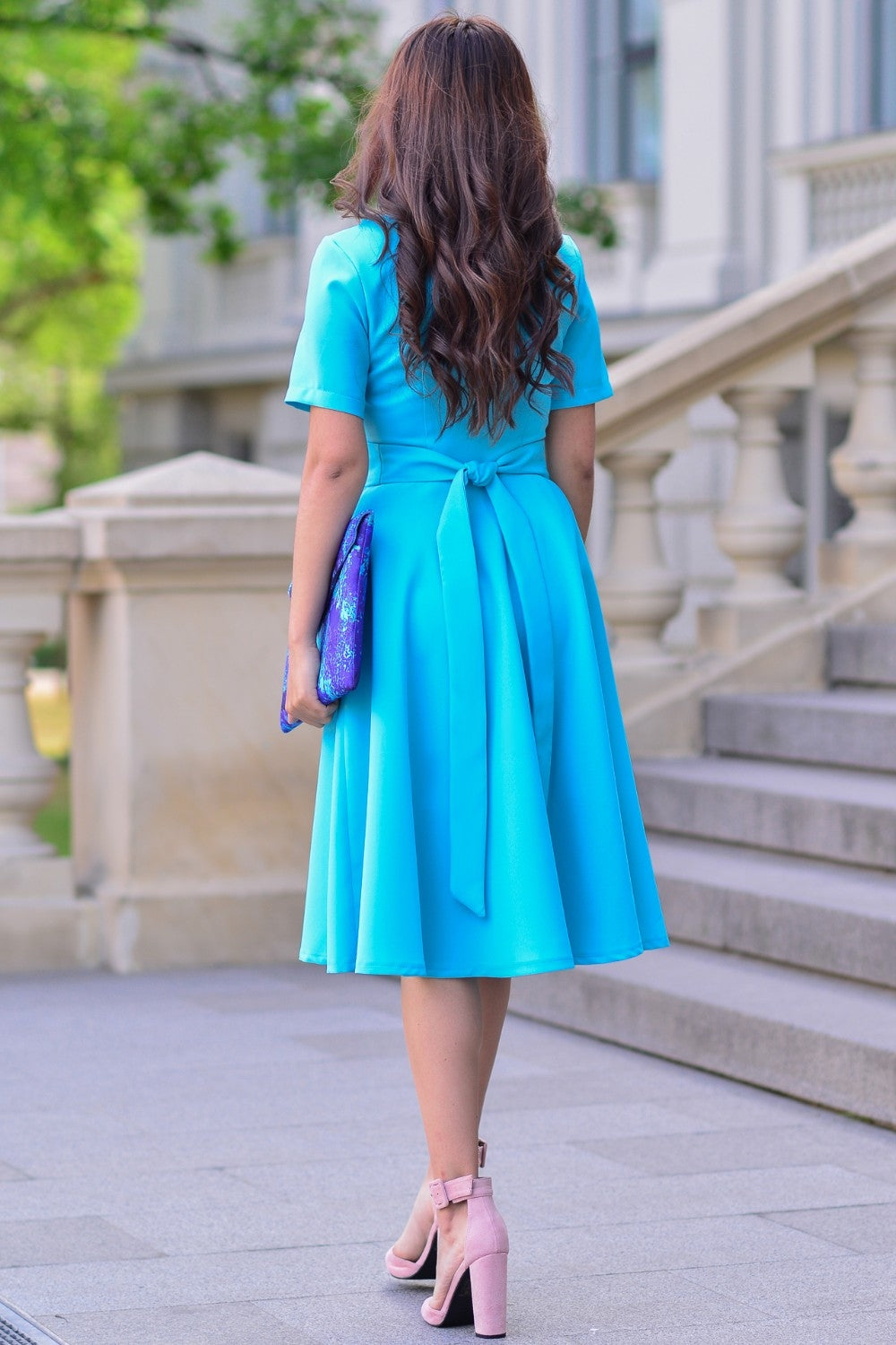 Light blue dress with circle skirts