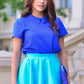 Blue blouse with collar