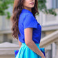 Blue blouse with collar