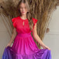 Fairytale dress in red/purple tones