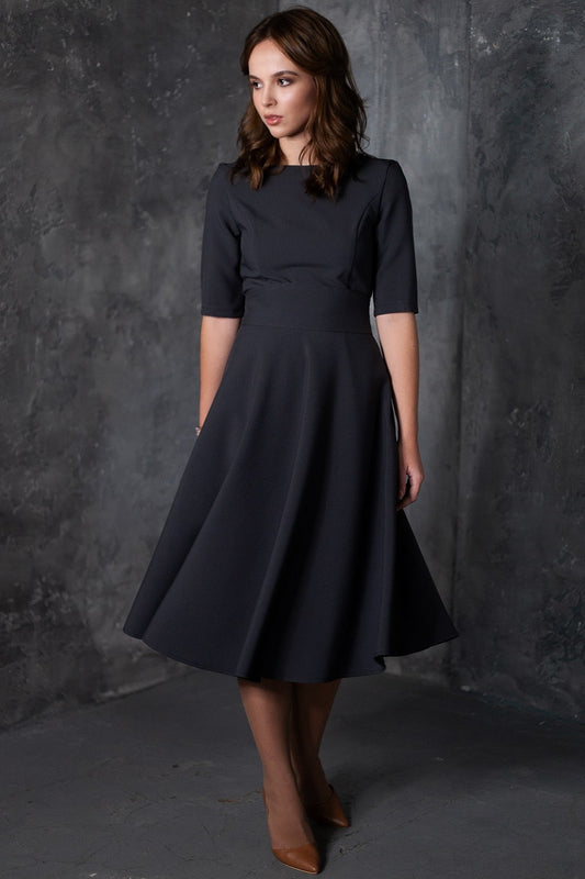 Grey dress with circle skirts
