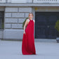 Red evening Dress long maxi dress with a bare back