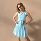 Light blue cotton mini dress with ruffles