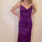 Violet Satin Slip Dress