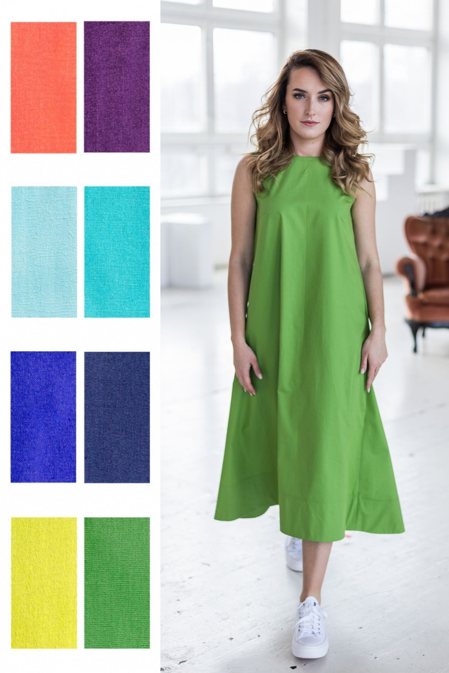 Simple bell dress with pockets